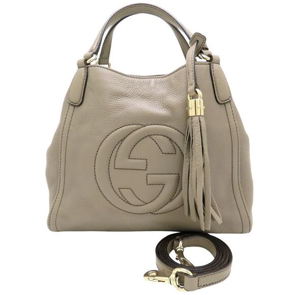 GUCCI Gray Leather Bag - Picture 1 of 9